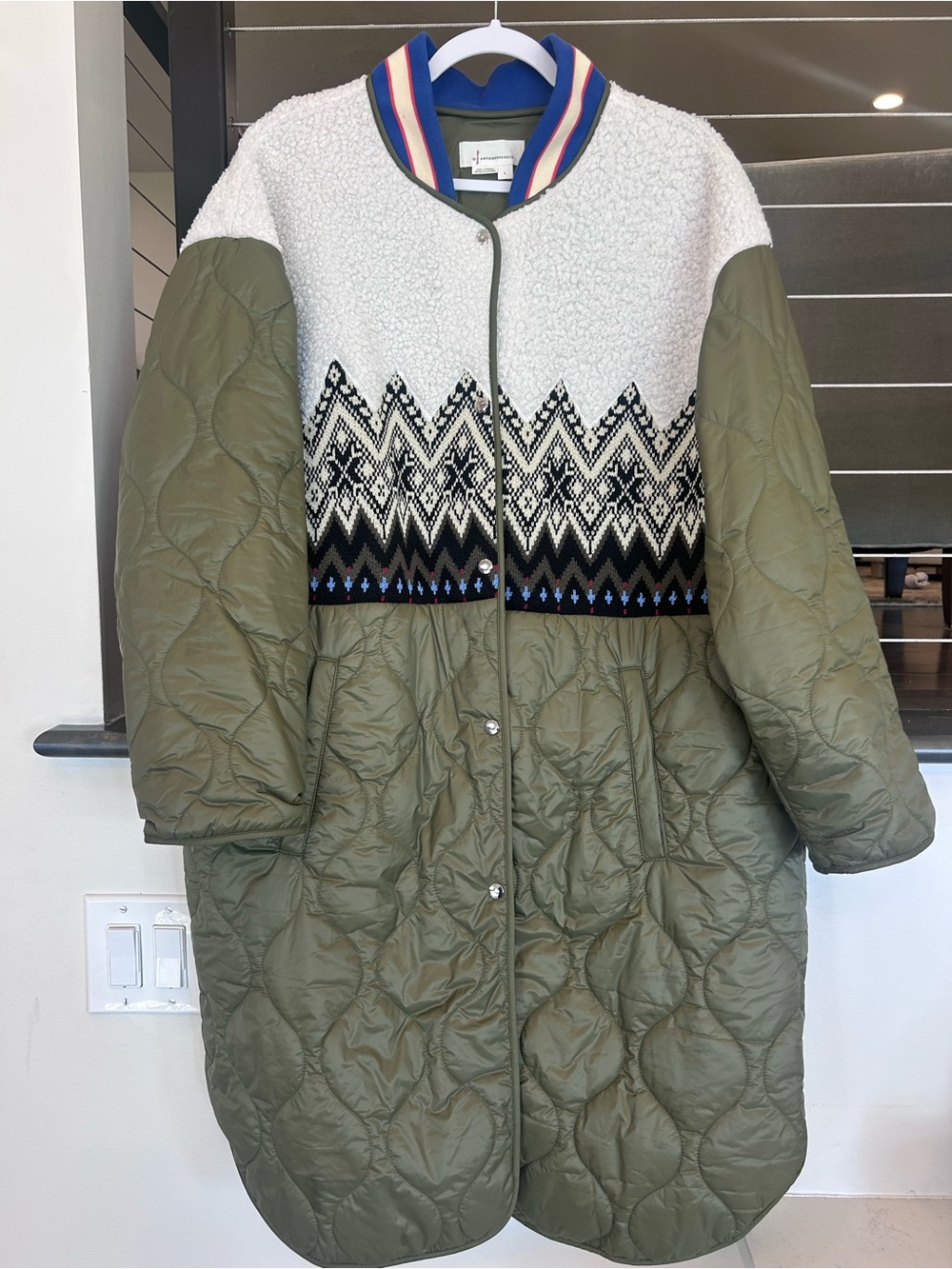 Tierney Fairisle Mixed Coat by Anthropologie